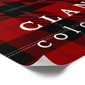 Poster Clan Ramsay Couleurs écossais Rouge Noir Tartan (Coin)