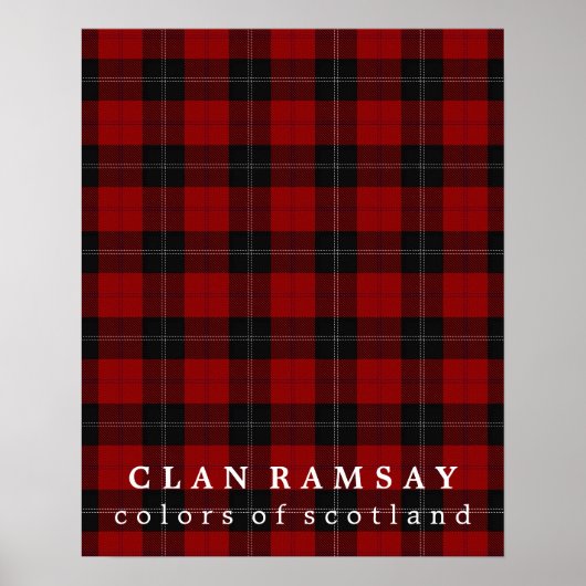 Poster Clan Ramsay Couleurs écossais Rouge Noir Tartan (Devant)