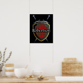 Poster Clan Robertson Tartan Scottish Shield & Swords (Cuisine)