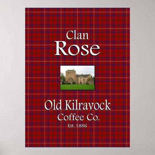 Poster Clan Rose Old Kilravock Coffee Co. (Devant)