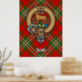 Poster Clan Scott Crest sur Red Tartan (Cuisine)