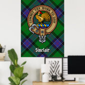 Poster Clan Sinclair Crest sur la chasse Tartan (Bureau à domicile)