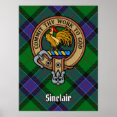 Poster Clan Sinclair Crest sur la chasse Tartan (Devant)