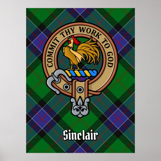 Poster Clan Sinclair Crest sur la chasse Tartan (Devant)