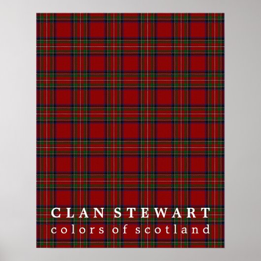 Poster Clan Stewart Colors d'Ecosse Tartan (Devant)