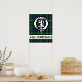 Poster Clan Sutherland Crest Badge et Tartan (Cuisine)