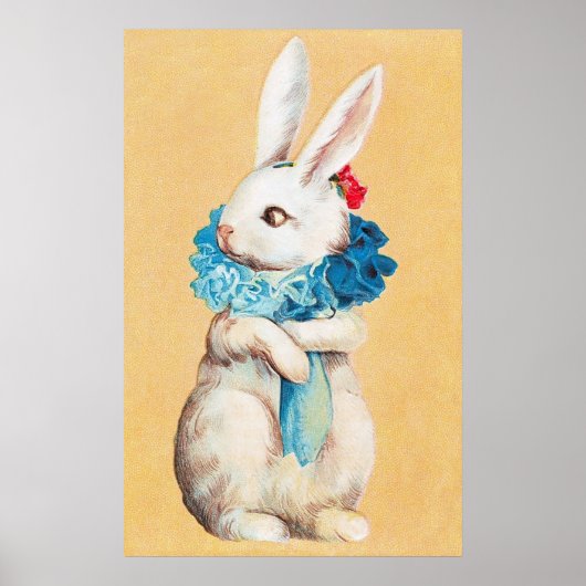 Poster Clapsaddle : Fille lapin de Pâques avec ruff (Devant)