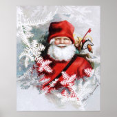 Poster Clapsaddle : Père Noël avec jouets et brindilles (Devant)