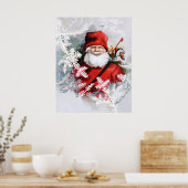 Poster Clapsaddle : Père Noël avec jouets et brindilles (Cuisine)