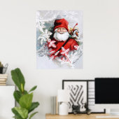 Poster Clapsaddle : Père Noël avec jouets et brindilles (Bureau à domicile)