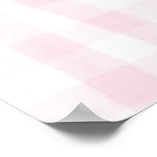 Poster Clara Baby Girl Nursery Bow&En vichy personnalisée (Coin)