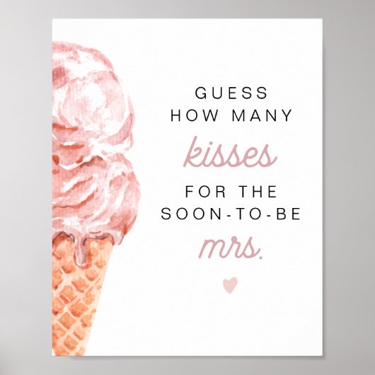 Poster CLARA Retro Glace Devinez combien de baisers Affi (Devant)