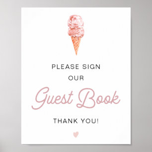Poster CLARA Retro Ice Cream Blush Signer Notre Livre D'I