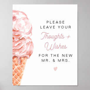 Poster CLARA Retro Ice Cream Newlywed Advice & Wishes