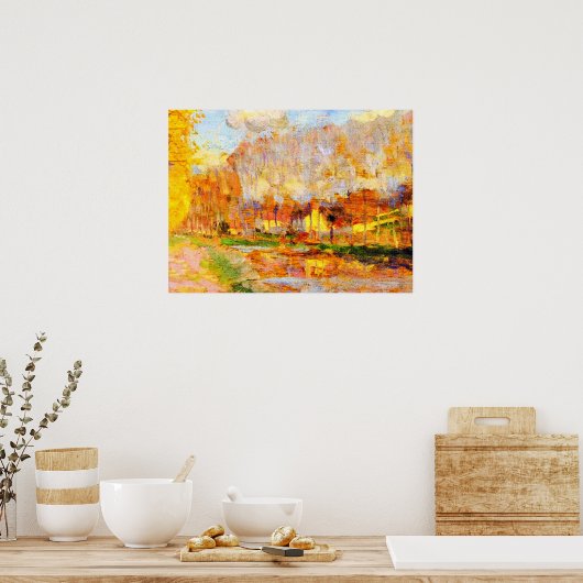 Poster Clarence Gagnon art, Canal du Loing, Moret (Cuisine)