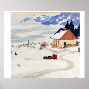 Poster Clarence Gagnon La Carriole rouge