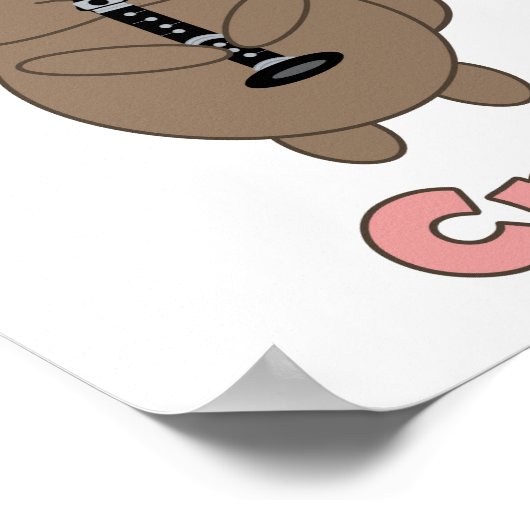 Poster Clarinet Crew Chat Brown amusant (Coin)