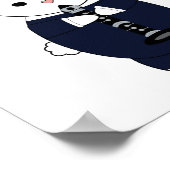 Poster Clarinet Marching Band Lapin Bunny Navy Blue (Coin)