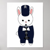 Poster Clarinet Marching Band Lapin Bunny Navy Blue (Devant)