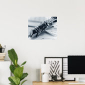 Poster Clarinet sur les feuilles de musique (Bureau à domicile)