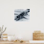 Poster Clarinet sur les feuilles de musique (Cuisine)
