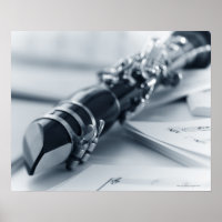Clarinet sur les feuilles de musique