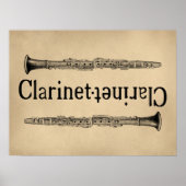 Poster Clarinet Vintage (Devant)