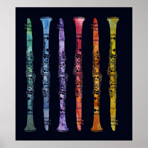 Poster Clarinets Crayon