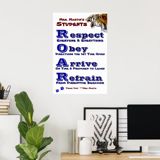 Poster Class Guidelines/Rules (Bureau à domicile)
