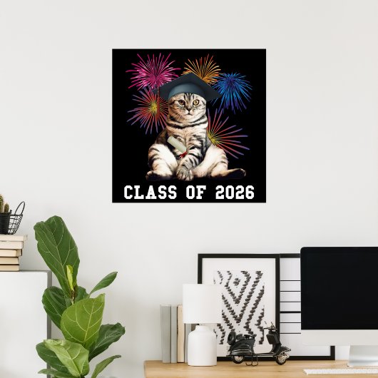 Poster Class Of 2026 Cat Lover (Bureau à domicile)