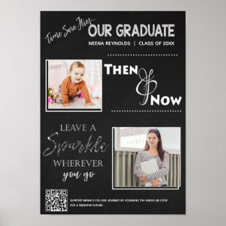 Poster Class of 20XX Keepsake Then and Now Graduation 