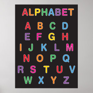 Poster Classe Alphabet arc-en-ciel