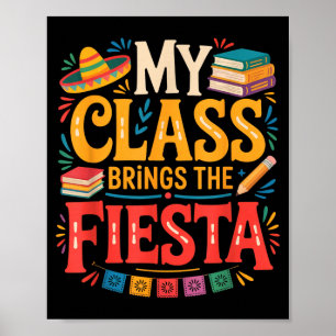 Poster Classe apporte le professeur d'école amusant fiest