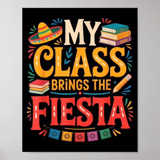 Poster Classe apporte le professeur d'école amusant fiest (Devant)