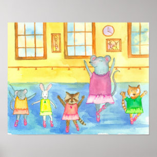 Poster Classe Danse de ballet Animaux