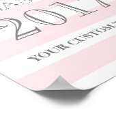 Poster Classe de 2017 Grad Sign Silver Confetti Blush (Coin)