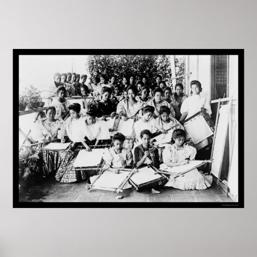 Poster Classe de broderie de Manille 1901 (Devant)