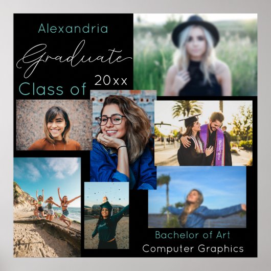 Poster Classe de diplôme de collage photo personnalisé 2 (Devant)