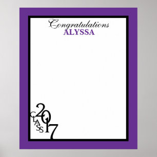Poster Classe de Graduation 2017 Autograph Keepsaké Purpl
