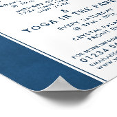 Poster Classe de Yoga bleu marine moderne tendance (Coin)