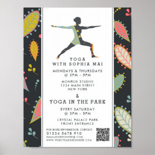 Poster Classe de Yoga Boho moderne tendance Publicité