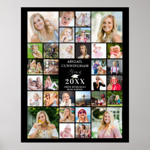 Poster Classe d'études Année 32 Photo Collage de votre co