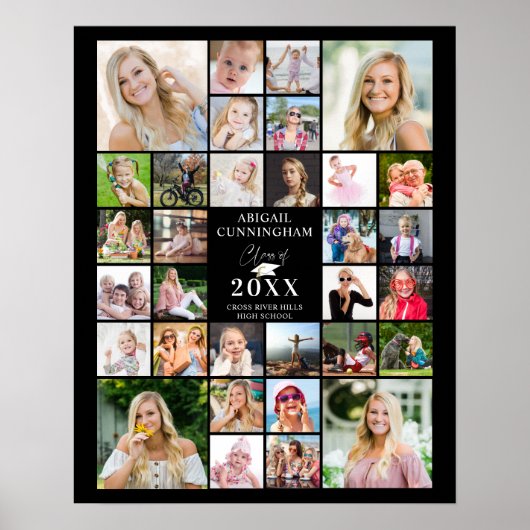 Poster Classe d'études Année 32 Photo Collage de votre co (Devant)