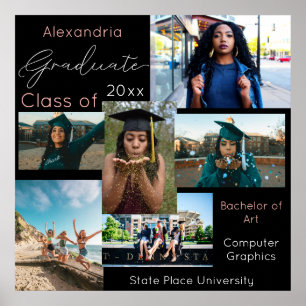 Poster Classe d'études supérieures Collage photo de l'uni
