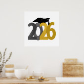 Poster Classe d'or et de gris de 2026 Graduation (Cuisine)
