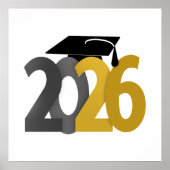 Poster Classe d'or et de gris de 2026 Graduation (Devant)