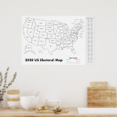 Poster Classe États-Unis Carte du Collège électoral (Cuisine)