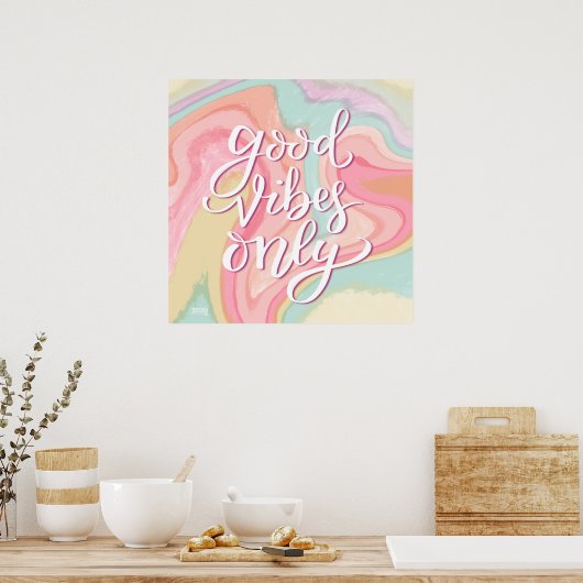 Poster Classe Good Vibes uniquement Pastel Inspirivity (Cuisine)