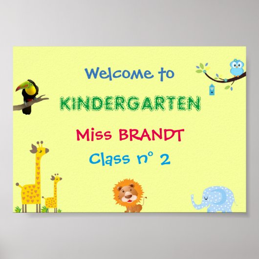 Poster Classe maternelle, Panneau de classe & enseignant (Devant)
