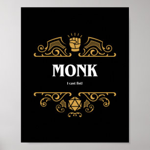 Poster Classe Monk Jeu RPG Tabletop